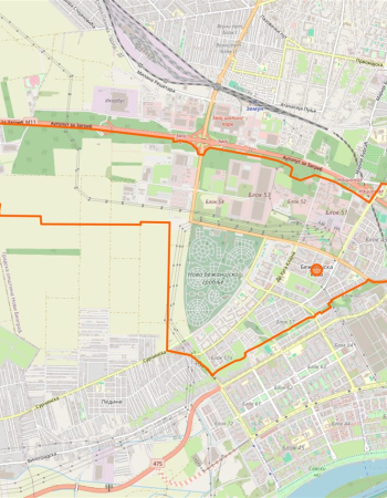 Mapa naselja Bežanijska kosa sa granicama